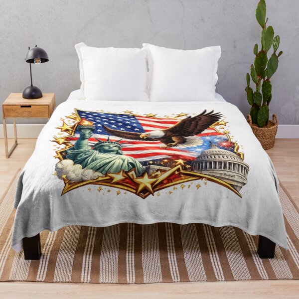 Item preview, American Freedom Logo – USA Flag with Golden Stars designed and sold by K2M.