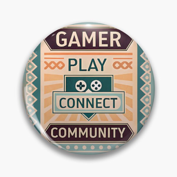 Item preview, Retro Gamer Badge Play Win Gaming Illustration designed and sold by ART ATTACK ZONE.
