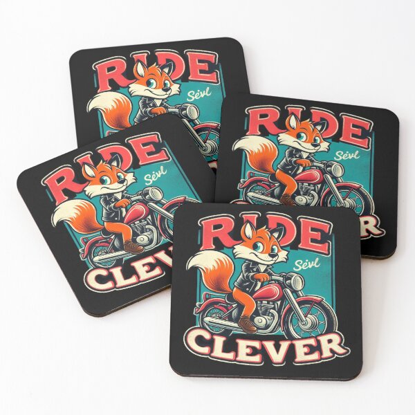 Item preview, Ride Clever Red Fox - Retro Vintage Motorcycle designed and sold by Zoo-Moo.