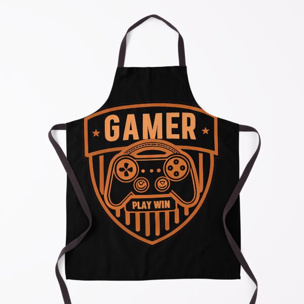 Item preview, Orange Vintage Gamer Badge Play Win Gaming Illustration designed and sold by ART ATTACK ZONE.