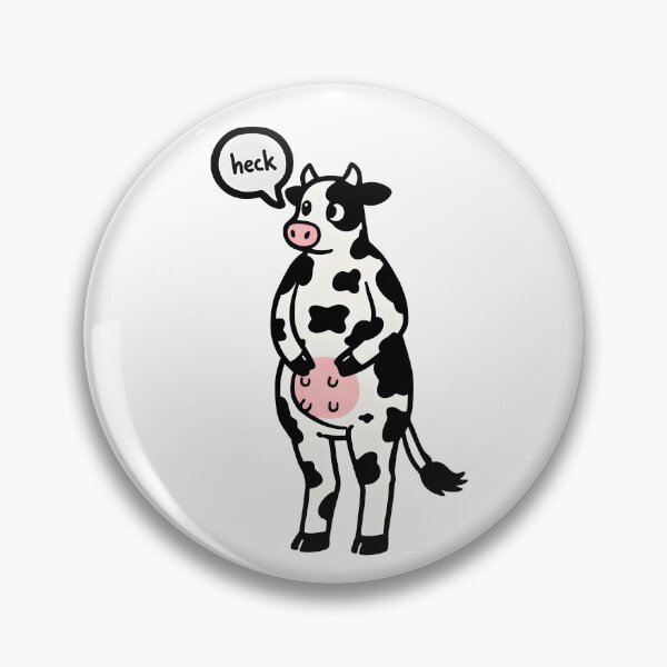 Item preview, Funny Cow Saying Heck – Cute Cartoon Farm Meme designed and sold by Senkov.