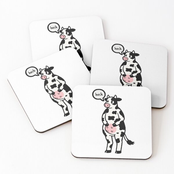 Item preview, Funny Cow Saying Heck – Cute Cartoon Farm Meme designed and sold by Senkov.