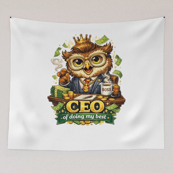 Item preview, Funny CEO Owl – Boss of Doing My Best designed and sold by AnnaCreativeArt.