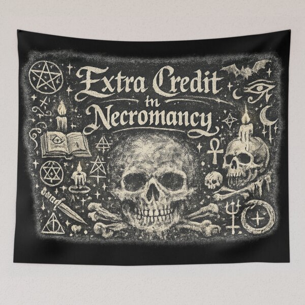 Item preview, Extra Credit in Necromancy – Occult Chalkboard Phrase designed and sold by Mouraludia.