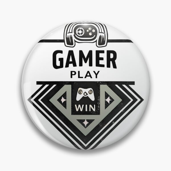 Item preview, Art Vintage Gamer Badge Play Win Gaming Illustration designed and sold by ART ATTACK ZONE.