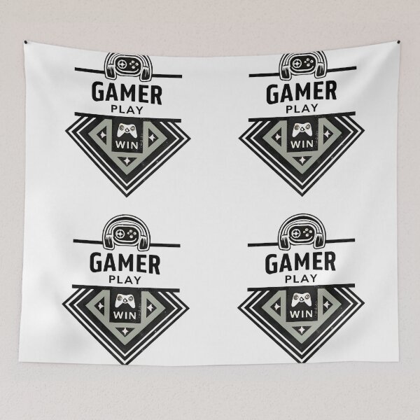 Item preview, Art Vintage Gamer Badge Play Win Gaming Illustration designed and sold by ART ATTACK ZONE.