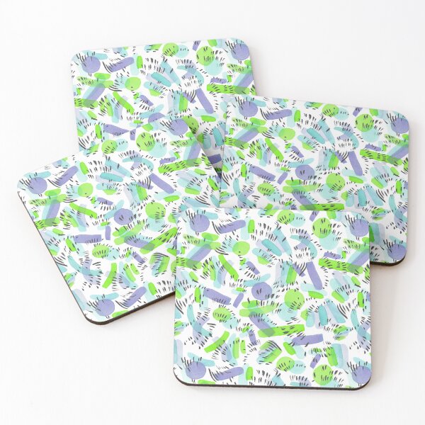 Item preview, Scribble & Stroke Watercolor Pattern-Violet & Neon Green designed and sold by THE COLOR ALCHEMY.