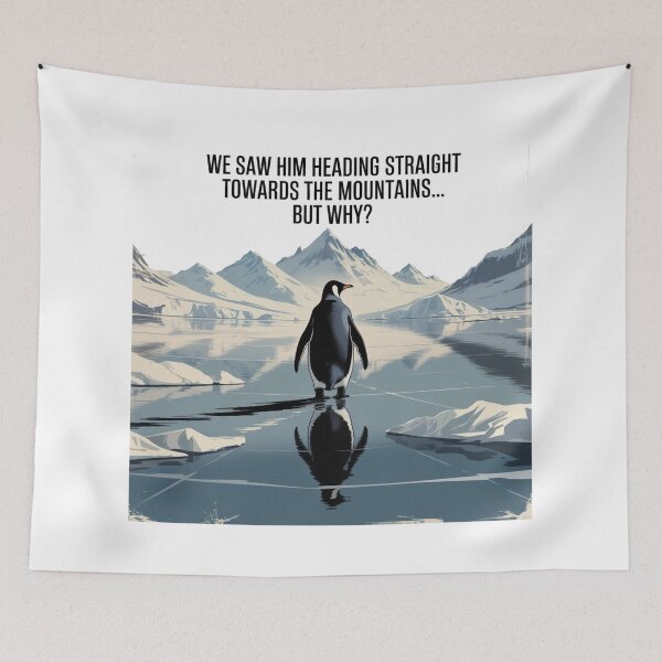 Item preview, Nihilistic Depressed Lone Penguin in Cold Watercolor Expanse  designed and sold by Meryem Mamouni.