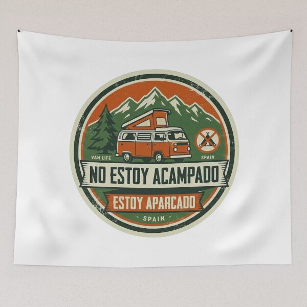 Item preview, I'm not camped out - Van Life Spain Retro Badge designed and sold by VanSpirit.