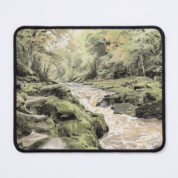 Item preview, The Strid, River Wharfe – Japanese Watercolor Style Yorkshire Dales Art designed and sold by VistaPainterArt.