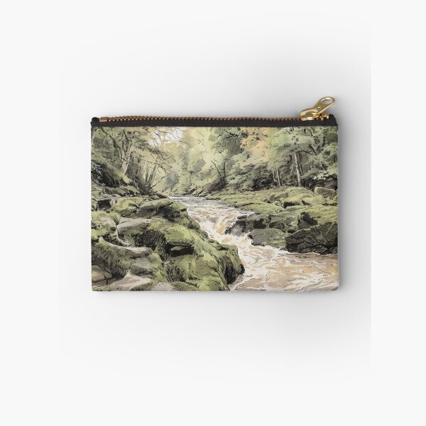 Item preview, The Strid, River Wharfe – Japanese Watercolor Style Yorkshire Dales Art designed and sold by VistaPainterArt.