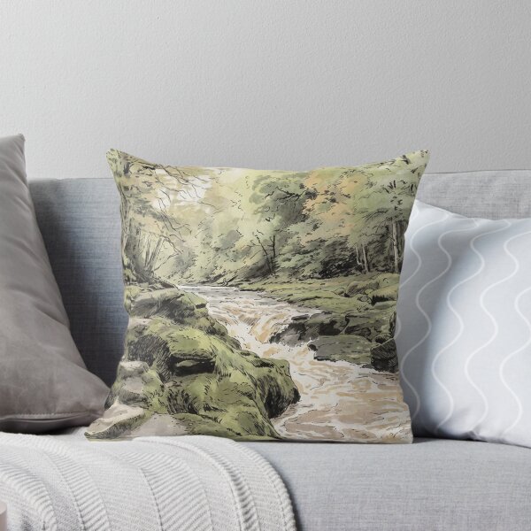 Item preview, The Strid, River Wharfe – Japanese Watercolor Style Yorkshire Dales Art designed and sold by VistaPainterArt.