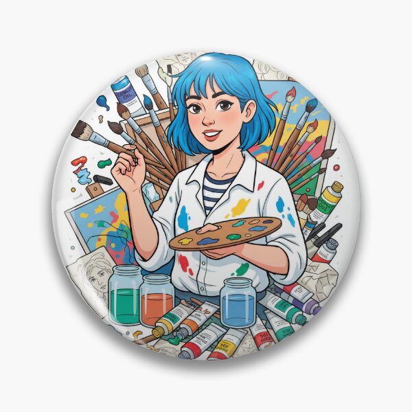 Item preview, Creative Artist Girl Sticker – Paint Brushes & Art Supplies designed and sold by C3J7.