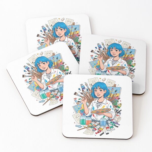 Item preview, Creative Artist Girl Sticker – Paint Brushes & Art Supplies designed and sold by C3J7.