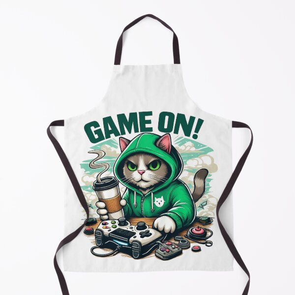 Item preview, Gamer Cat with Coffee and Controller – Funny Cozy Gaming Cartoon designed and sold by ShimaiStore.