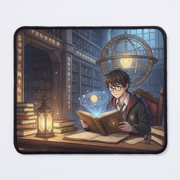 Item preview, Fantasy Wizard Library Art – Dark Academia Magic Study Illustration for Home Decor designed and sold by AbstractAuraArt.