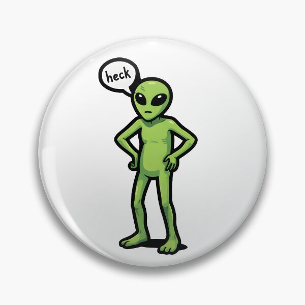 Item preview, Funny Alien Saying Heck – Cute Sarcastic UFO Meme designed and sold by Senkov.