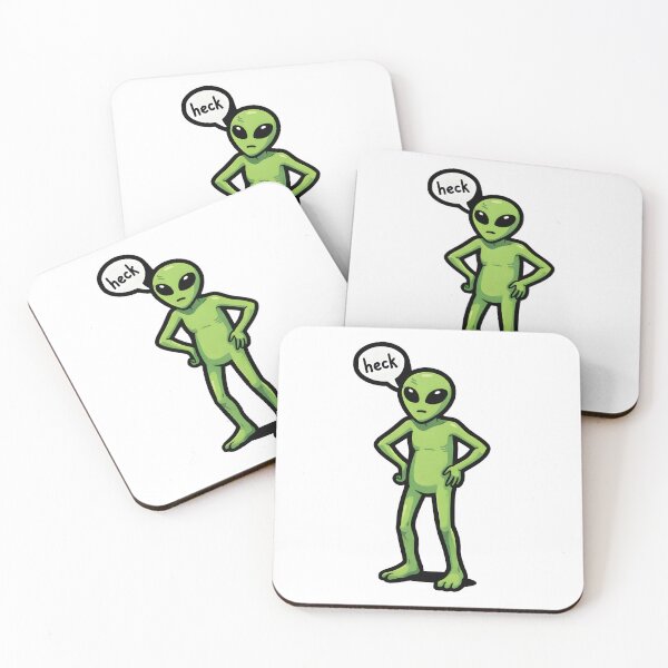 Item preview, Funny Alien Saying Heck – Cute Sarcastic UFO Meme designed and sold by Senkov.