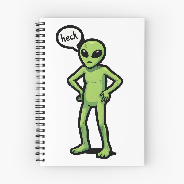Item preview, Funny Alien Saying Heck – Cute Sarcastic UFO Meme designed and sold by Senkov.