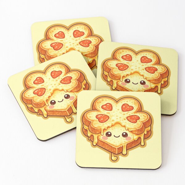 Item preview, Kawaii Clover Grilled Cheese – Smiling Heart-Shaped Sandwich for St. Patrick’s Day designed and sold by MeghannsMinimalMeals.