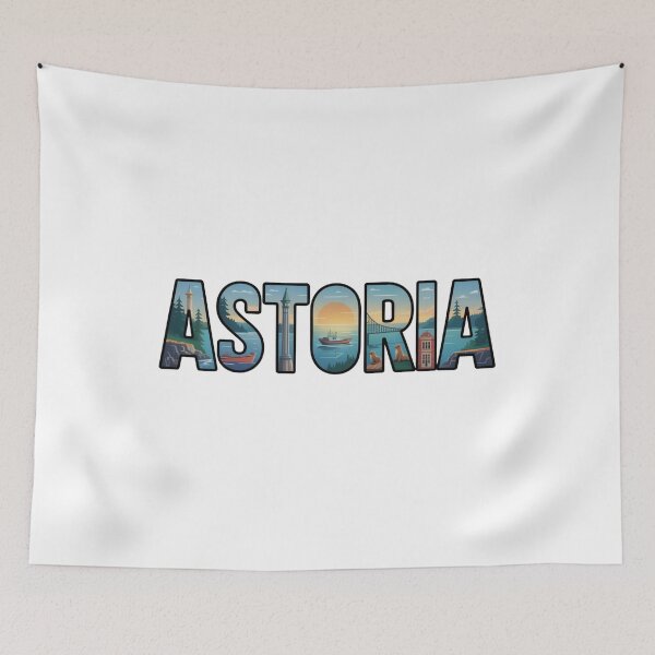 Item preview, ASTORIA Oregon - Illustrated Landmark Letters designed and sold by CircinusStore.