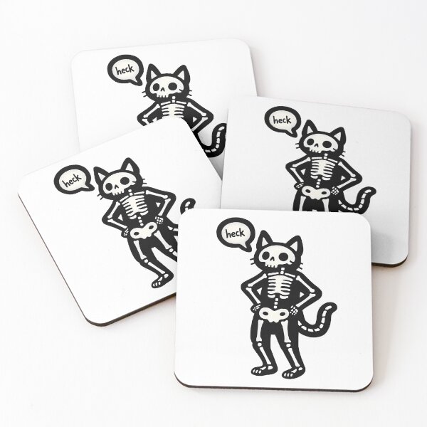 Item preview, Funny Cat Skeleton Saying Heck designed and sold by Senkov.