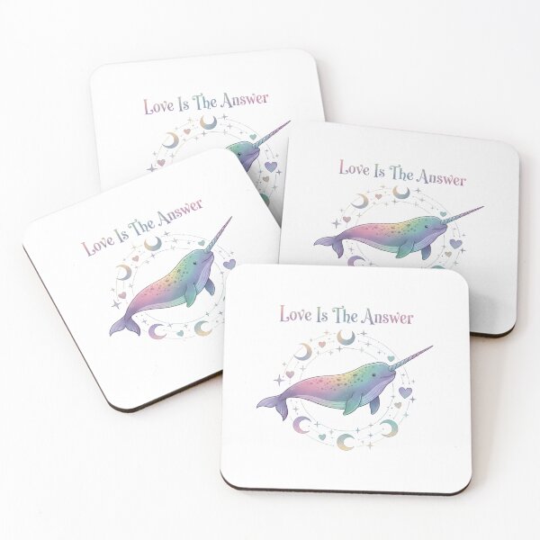 Item preview, Love Is The Answer Rainbow Narwhal designed and sold by AnnDesignStudio.
