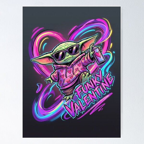 Item preview, Baby Yoda Funky Valentine Love designed and sold by JaaGo PopLab.
