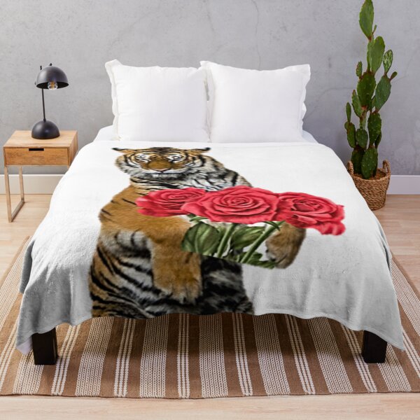 Item preview, Cute Tiger Holding Roses designed and sold by NoxLand.