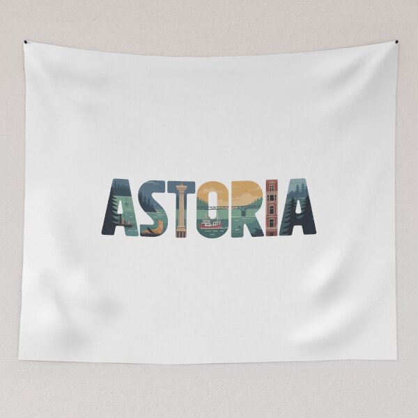 Item preview, ASTORIA Oregon - Illustrated Landmark Letters designed and sold by CircinusStore.