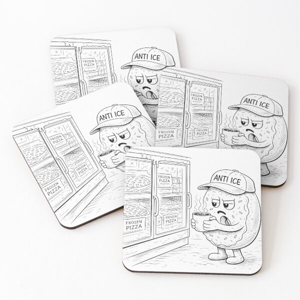 Item preview, Anti Ice | Coffee vs Frozen Pizza Aisle (Funny Food Line Art) designed and sold by ComedyInkFactor.