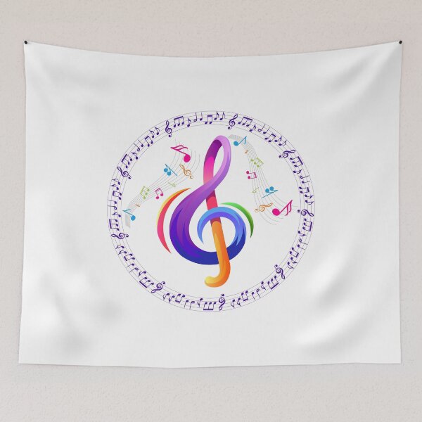Item preview, Treble Clef Multicolour Music designed and sold by Rawfuzion.