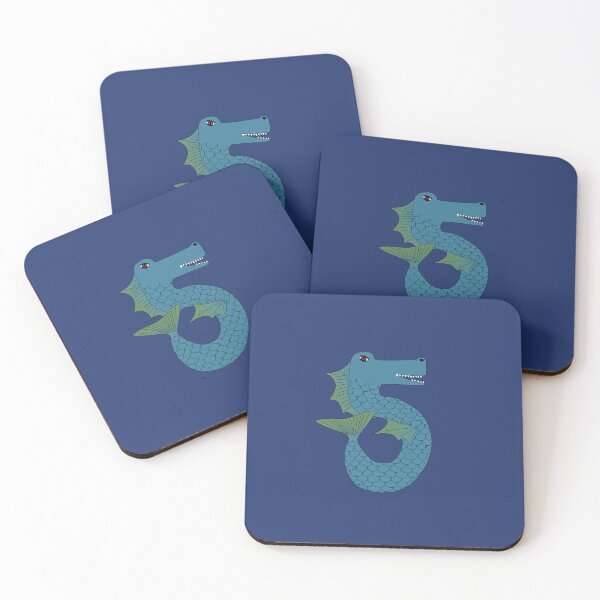 Item preview, 5th Birthday Sea Dragon drawn in the shape of a number five designed and sold by Sheridanlongdog.
