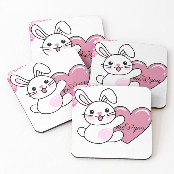 Item preview, Cute Bunny Love – Me & You Valentine Design” designed and sold by 1234saad.