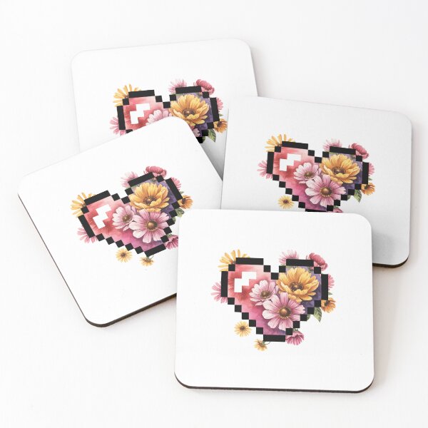 Item preview, Pixelated Heart with Flowers designed and sold by jkrphoto.