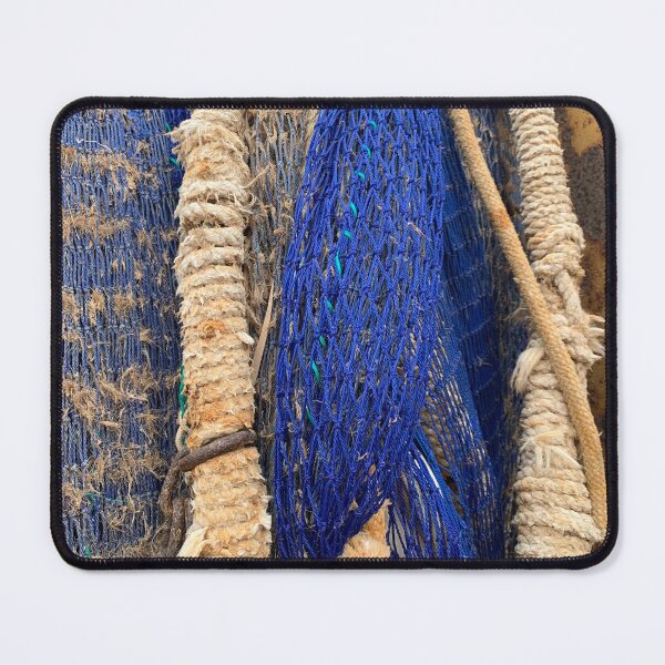 Item preview, Blue Fishing Net with White Ropes – Minimalist Marine Photography designed and sold by Trompellot-cute.