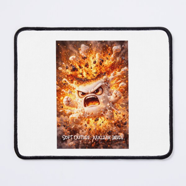 Item preview, Angry Marshmallow – Burnt Edge | Charred Rage Food Character Art designed and sold by DigiWoosh.