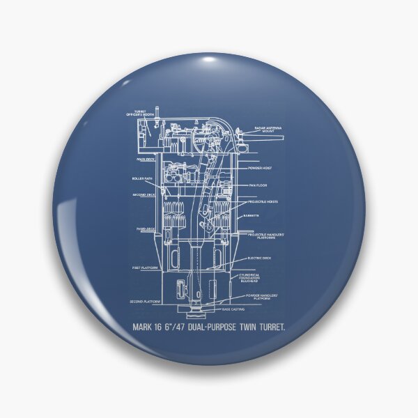 Item preview, Mark 16 6 Inch Twin Naval Gun Turret Cutaway Diagram designed and sold by MilitaryMart.