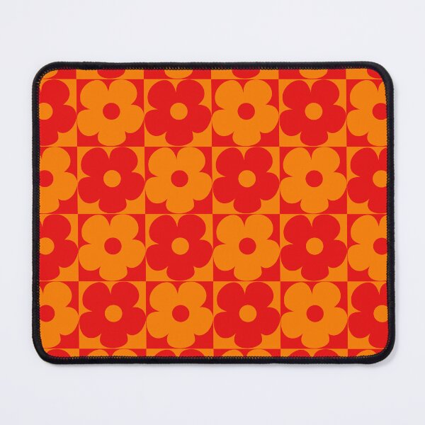 Item preview, 60's Retro Vintage Pop Flowers in Orange and Red designed and sold by MellowCat.