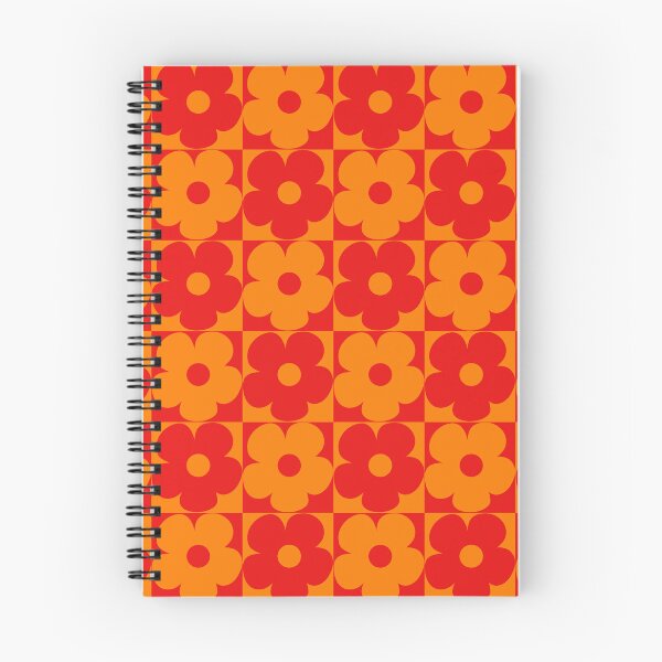 Item preview, 60's Retro Vintage Pop Flowers in Orange and Red designed and sold by MellowCat.