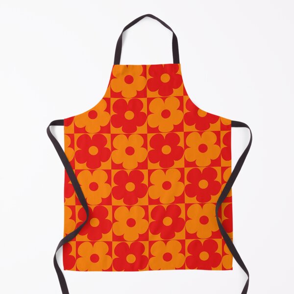 Item preview, 60's Retro Vintage Pop Flowers in Orange and Red designed and sold by MellowCat.