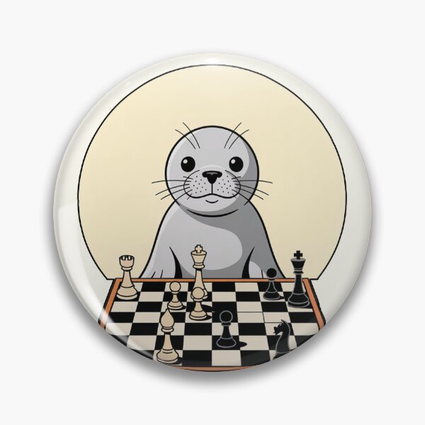 Item preview, Seal Playing Chess Illustration Cute Strategy Animal Design designed and sold by Loving Nature Gifts.