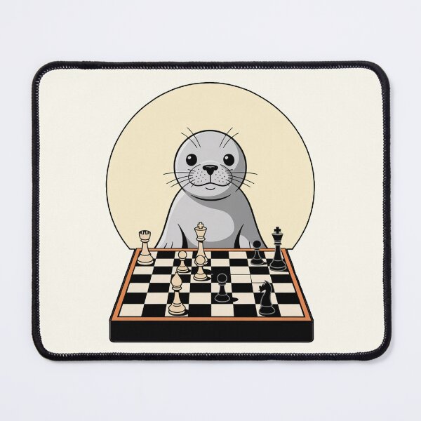 Item preview, Seal Playing Chess Illustration Cute Strategy Animal Design designed and sold by Loving Nature Gifts.