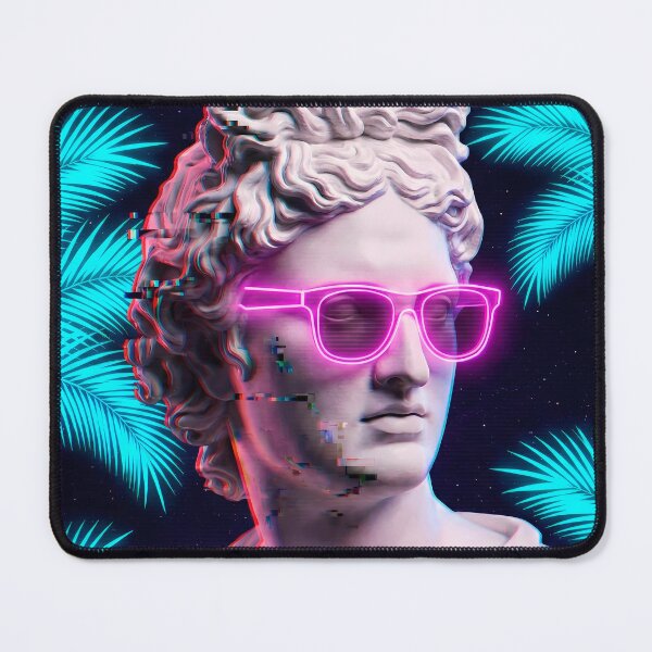 Item preview, Neon Glitch God - Vaporwave Greek Statue designed and sold by powersunlight.