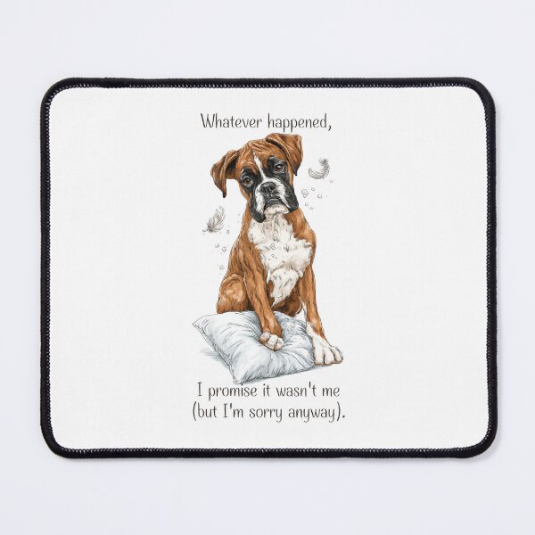 Item preview, Funny Guilty Boxer Dog Destroyed Pillow Meme designed and sold by DigitalMomy.