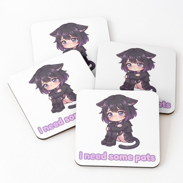 Item preview, "I Need Some Pats" Sad Cat Girl Sticker designed and sold by MitniChan.
