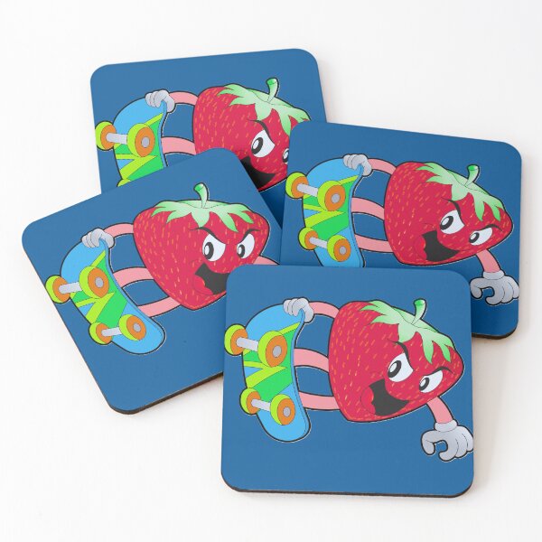 Item preview, Cute Retro Strawberry Riding A Skateboard. designed and sold by Lovemountain.