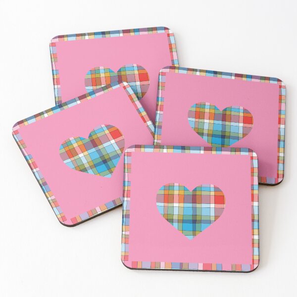 Item preview, Plaid Heart Cute Colorful Pink  designed and sold by kierkegaard.