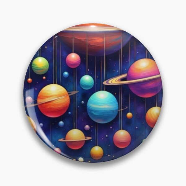 Item preview, Dancing With Gravity Colorful Solar System Art | Whimsical Space Decor for Dreamers | Astronomy Art designed and sold by Whimsical Art by Angela.