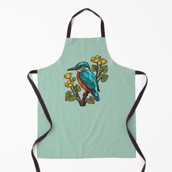 Item preview, Stained Glass Common Kingfisher with Flowers designed and sold by BirdsnStuff.